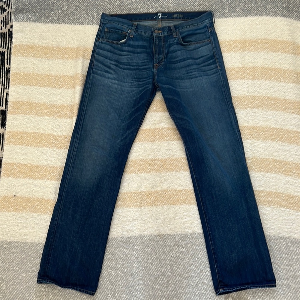 7 for all man kind. Casen style. These are stretchy nice jeans. Just like new